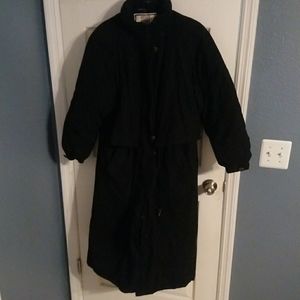 fleet street women's medium black winter duster ja